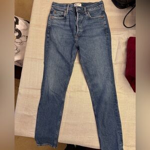 Agolde Premium Blue Denim Jeans (Nico High Rise)